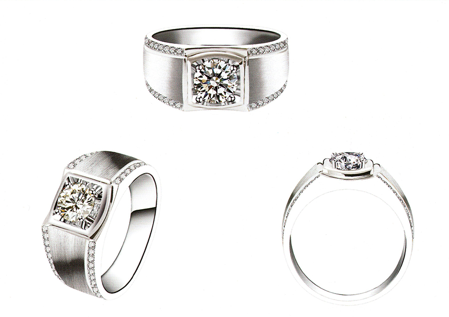 แบบตัวอย่างแหวนชายเพชรแท้ทองคำแท้แหวนชูแหวนแต่งงานแหวนคู่2131