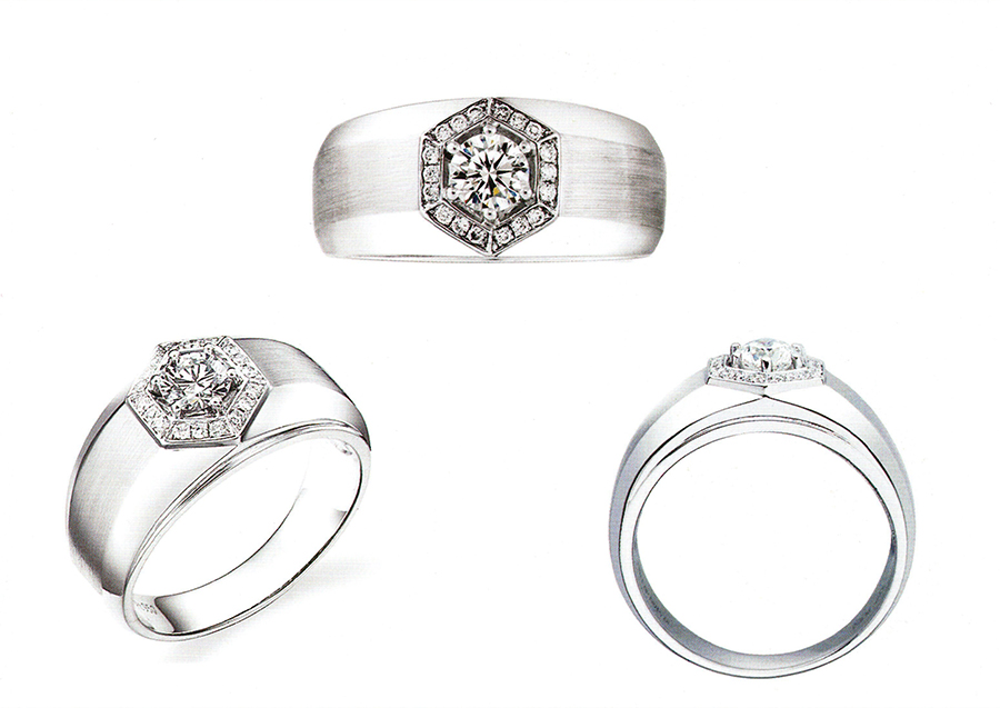 แบบตัวอย่างแหวนชายเพชรแท้ทองคำแท้แหวนชูแหวนแต่งงานแหวนคู่2132