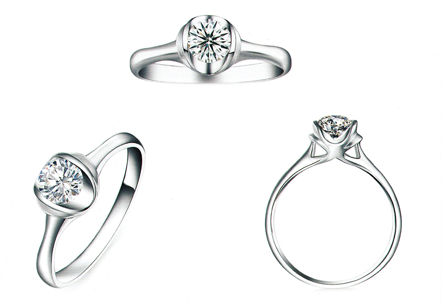 แบบตัวอย่างแหวนเพชรแท้ทองคำแท้แหวนชูแหวนแต่งงานแหวนคู่1041