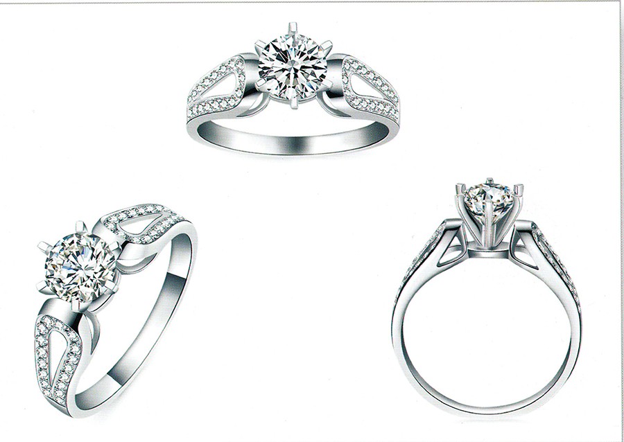 แบบตัวอย่างแหวนเพชรแท้ทองคำแท้แหวนชูแหวนแต่งงานแหวนคู่1052
