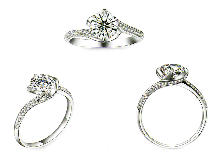 แบบตัวอย่างแหวนเพชรแท้ทองคำแท้แหวนชูแหวนแต่งงานแหวนคู่1072