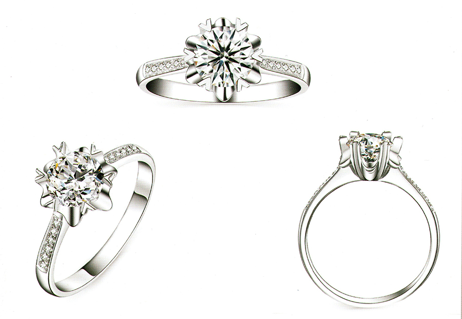 แบบตัวอย่างแหวนเพชรแท้ทองคำแท้แหวนชูแหวนแต่งงานแหวนคู่1101