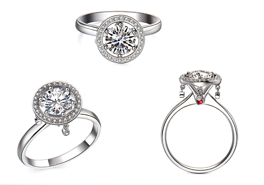 แบบตัวอย่างแหวนเพชรแท้ทองคำแท้แหวนชูแหวนแต่งงานแหวนคู่1122
