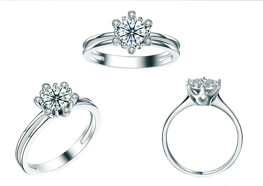 แบบตัวอย่างแหวนเพชรแท้ทองคำแท้แหวนชูแหวนแต่งงานแหวนคู่1132