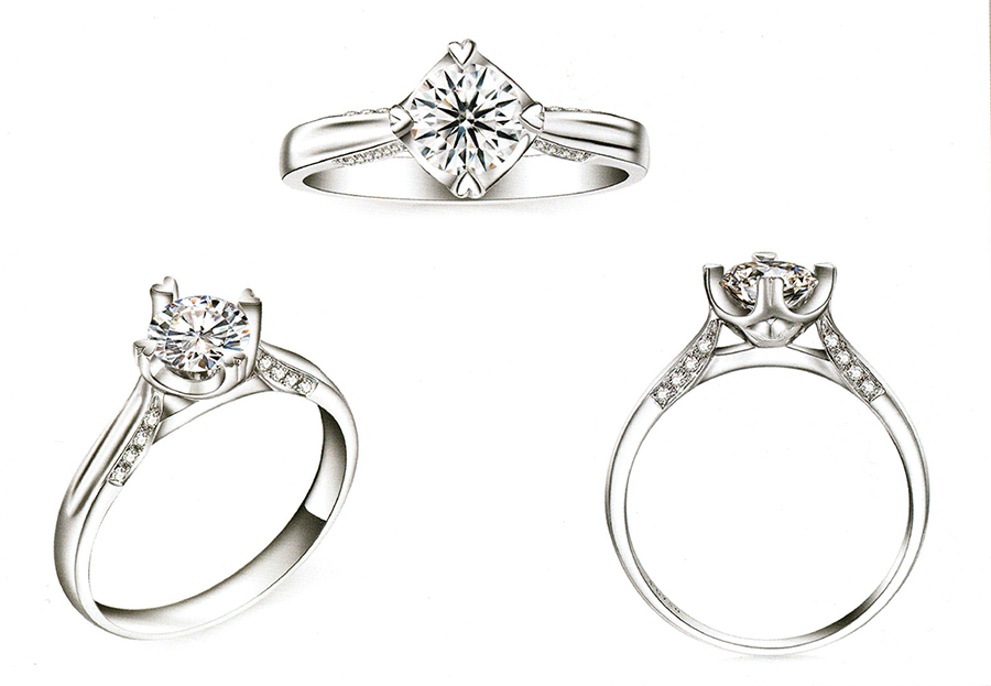 แบบตัวอย่างแหวนเพชรแท้ทองคำแท้แหวนชูแหวนแต่งงานแหวนคู่1152