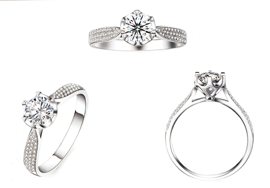 แบบตัวอย่างแหวนเพชรแท้ทองคำแท้แหวนชูแหวนแต่งงานแหวนคู่1172