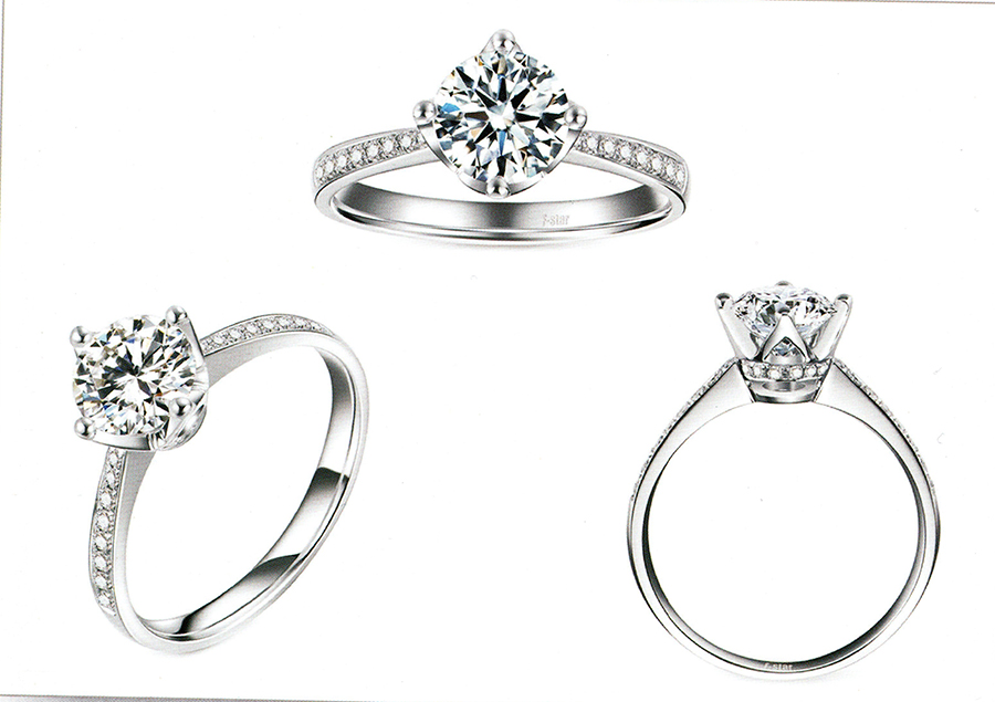 แบบตัวอย่างแหวนเพชรแท้ทองคำแท้แหวนชูแหวนแต่งงานแหวนคู่1261