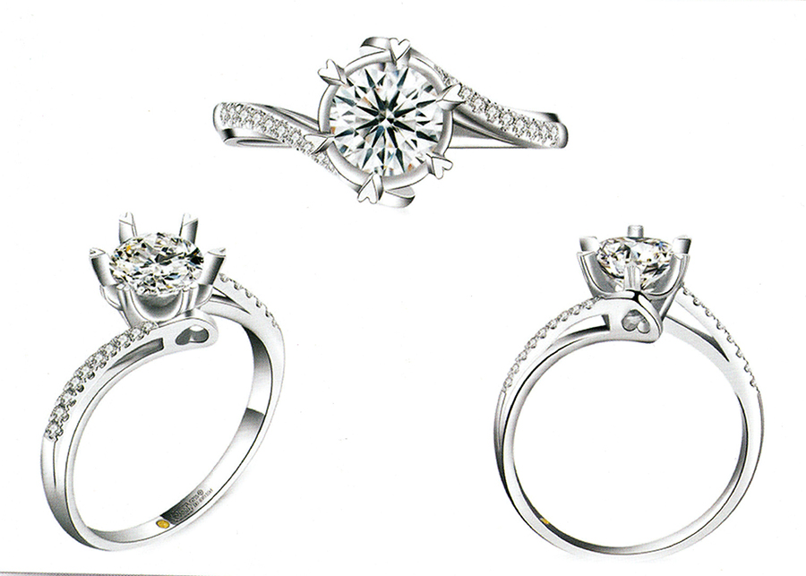 แบบตัวอย่างแหวนเพชรแท้ทองคำแท้แหวนชูแหวนแต่งงานแหวนคู่1262