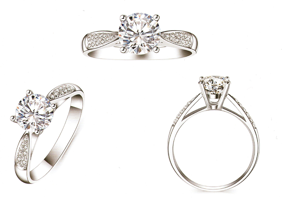 แบบตัวอย่างแหวนเพชรแท้ทองคำแท้แหวนชูแหวนแต่งงานแหวนคู่1301