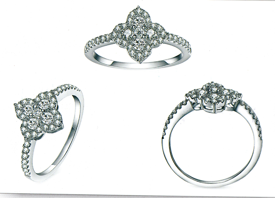 แบบตัวอย่างแหวนเพชรแท้ทองคำแท้แหวนชูแหวนแต่งงานแหวนคู่1402